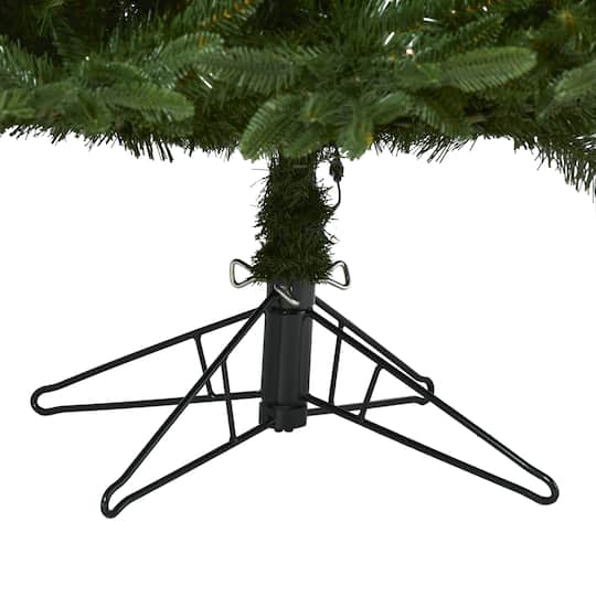 7ft. Pre-Lit Oregon Spruce Artificial Christmas Tree with Multifunction Warm White Microdot LED Lights with Instant Connect Technology